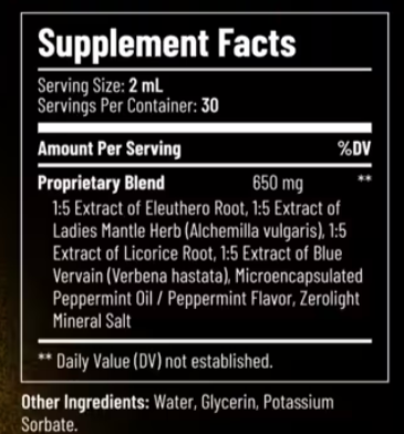 Enki Elixir Supplement Fact