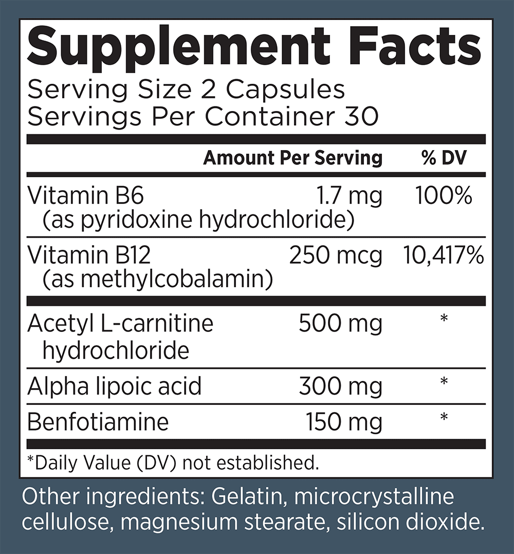 Advanced Nerve Support Supplement Fact