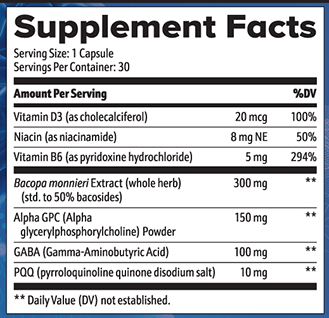 Neuro Thrive Supplement facts